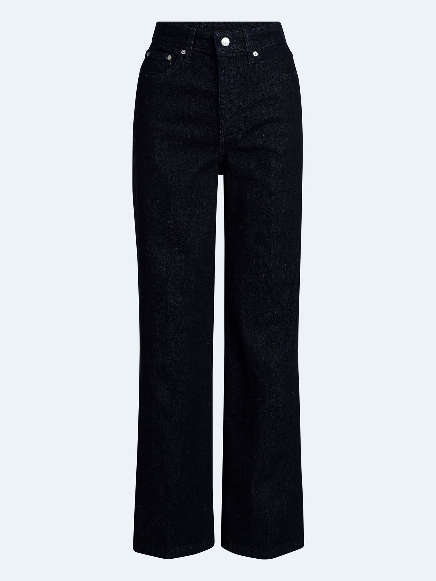 Free Assembly Women's High Rise Relaxed Wide Leg Jeans with Front Crease, Sizes 0-20