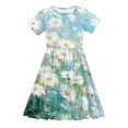thumbnail image 4 of Avrntaa Girls Baggy Short Sleeve Dress Summer A-Line Maxi Dresses Graphic Print Flowy Sundress for 4-14Y, 4 of 8