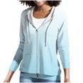 thumbnail image 6 of Women's Full Zip Up Hoodie Long Sleeve Hooded Sweatshirts Pockets Jacket Coat for Women, 6 of 8