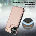 thumbnail image 6 of Allytechgroup PU Leather Phone Case for Apple iPhone 16e, Crossbody Shoulder StrapShockproof Wallet Case with Card Holder, Crossbody Shoulder Strap, Stand Feature & Magnetic Closure,Rosegold, 6 of 7