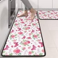 thumbnail image 2 of Kitchen Rugs Sets Of 2,White Pink Butterfly Flower Pattern Anti Fatigue Kitchen Mat Rugs Non Slip Washable,Decorative Kitchen Floor Mats for Kitchen,Sink,Laundry,17"x47"+17"x47", 2 of 5