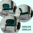 thumbnail image 6 of Plush Upholstered Accent Chair, Modern Industrial Style Armless Chair with Metal Frame, Leisure Single Sofa Chair, Reading Chair for Living Room (Emerald), 6 of 14