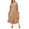 thumbnail image 1 of Vestido, Vestido largo suelto con botones para mujer Vestido camisero con bolsillos Bata de playa Cu Abanopi Beige, 1 of 7