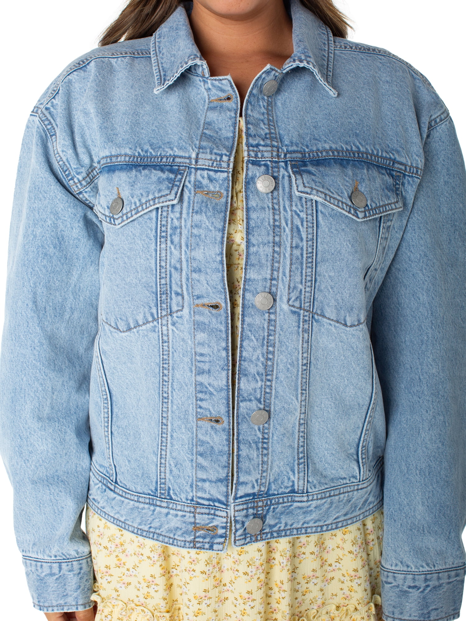 Celebrity Pink Women's Oversized Denim Jacket, Sizes XS-XXXL