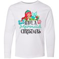 thumbnail image 3 of Inktastic Have a Mermaid Christmas with Crab and Seashell Long Sleeve Youth T-Shirt, 3 of 5
