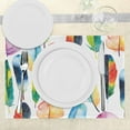 thumbnail image 3 of Ambesonne Colorful Place Mats Set of 4, Watercolor Abstract Boho, Standard Size, White and Multicolor, 3 of 6