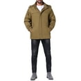 thumbnail image 2 of INSPIRE CHIC Men's Winter Warm Fleece Lined Thicken Hooded Work Parka Jacket M Khaki, 2 of 6