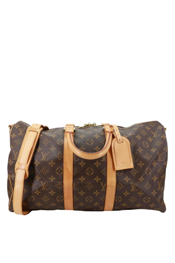 Pre-Owned Louis Vuitton Keepall 45 Bandouliere Monogram Canvas Travel Bag Brown