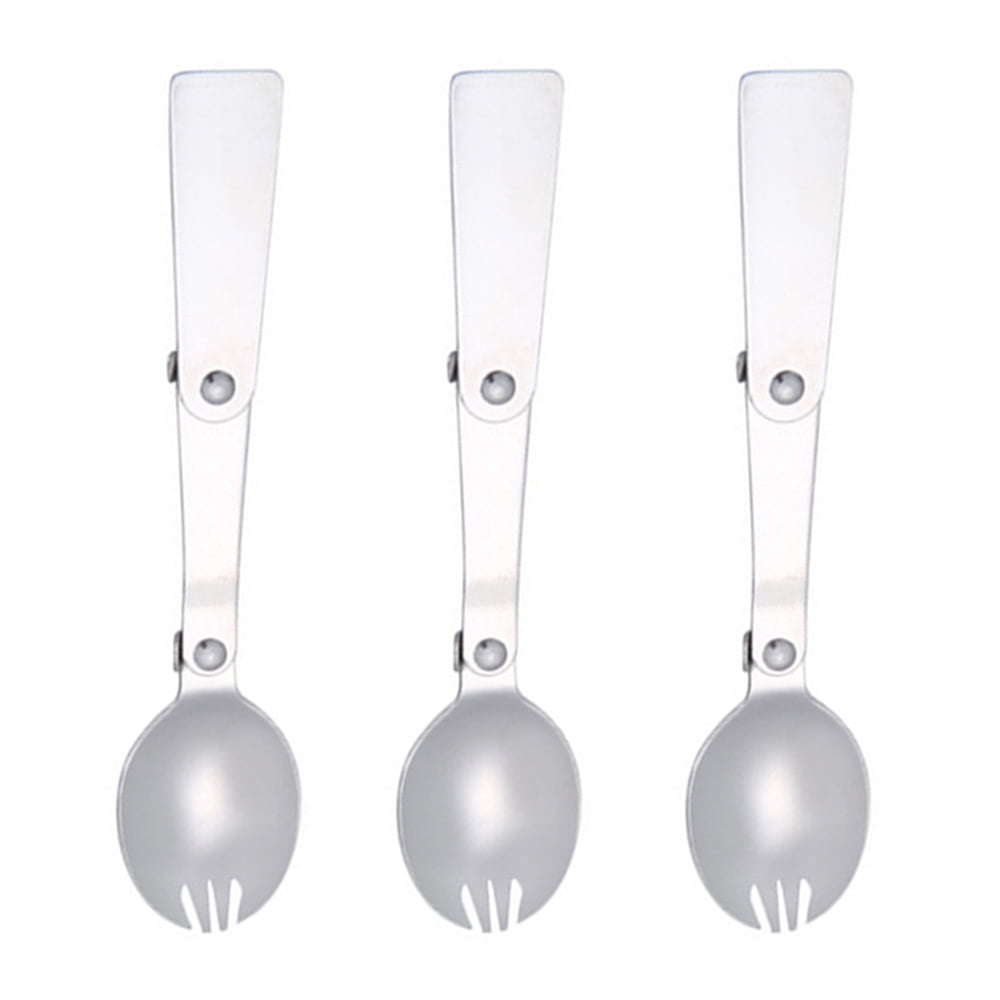 3Pcs Foldable MutiFunction Stainless Steel Spork,Camping Traveller