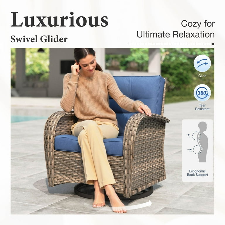 Summit Living 7-Seat Wicker Outdoor Patio Furniture Set with 2