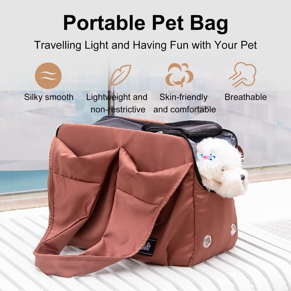 Breathable Pet Carrier Bag for Small Dogs and Cats Comfort Shoulder Tote - Cozy Winter Warm Travel Purse 15.7x11.8x1.2 Inches / 40x30x3 cm Premium Skin-friendly Padded Pet Travel Crates