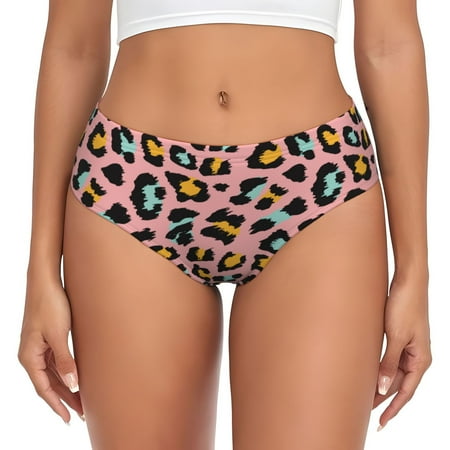 Womens Underwear - Leopard print B No Show Seamless Underwear for Women  Soft Stretch Womens Panties  Hipster Ladies Panties Bikini Underwear Briefs