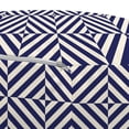 thumbnail image 3 of Navy Blue Pouf Cover with Zipper, Symmetrical and Asymmetrical Geometric Pattern Design Image, Soft Decorative Fabric Unstuffed Case, 30" W X 17.3" L, Pale Blue Dark Blue, by Ambesonne, 3 of 5