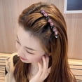 4pcs Sparkling Crystal Stone Braided Hair Clips Rhinestone Flower
