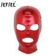 thumbnail image 2 of Mascarilla facial Unisex para hombre y mujer, máscara de látex metálica brillante con ojos abiertos y boca, gafas completas, capucha para disfraces de juego de rol, 2 of 5