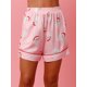 thumbnail image 3 of Conjunto de pijama navideño para mujer, con estampado de Papá Noel, camiseta de manga larga y pantalones cortos elásticos para estar en casa, ropa de dormir suave para dormir, 3 of 5