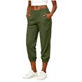 thumbnail image 3 of Womens Linen Cropped Jogger Pants Elastic Drawstring Waist Casual Summer Trousers with Pockets Lightweight Lounge Pants, 2XL, 3 of 8
