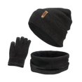 thumbnail image 1 of Juego de guantes de bufanda de gorro de invierno 3 en 1, forro interior de vellón cálido térmico de invierno, gorro de gorro de cuello cálido, guantes - Cáñamo entumecido SM SunniMix Sombrero Bufanda y Guantes, 1 of 5