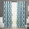 thumbnail image 2 of Exclusive Home Medallion Room Darkening Blackout Grommet Top Curtain Panel Pair, 52"x108", Teal, 2 of 5