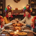thumbnail image 4 of PMU Thanksgiving Party Costume Accessories Men's Turkey Hat Brown (3/Pkg) Pkg/1, 4 of 7