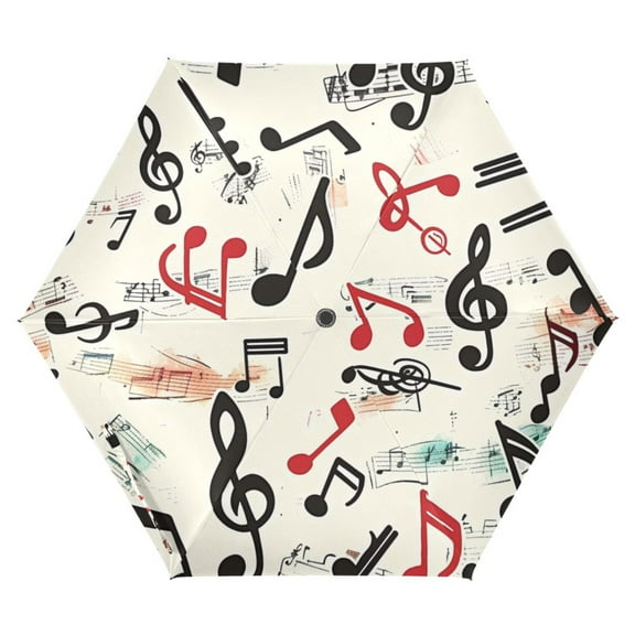 ALAZA Musical Note UPF 50  Compact Folding Umbrella for Rain Travel Umbrella Packable