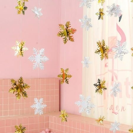 

[Clearance!]New Year Party Christmas Decoration Gold/White Snowflake Home Decor Crafts Pendant