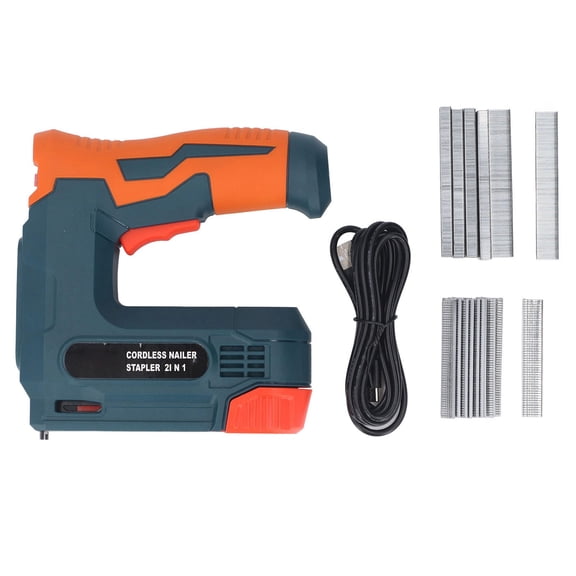 Suodoka 2000mAh Cordless USB‑Charged Brad Nailer – 1000‑Staple Capacity, 3‑Safety Switches, Versatile for Wood, Fabric & Upholstery