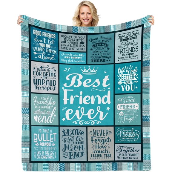 Best Friend Blanket, Best Friend Birthday Gifts for Women, Gifts for Best Friend Women, Bestie Gifts for Women, Friendship Gifts for Women, BFF, Besties, for Friend Throw 60" X 50"