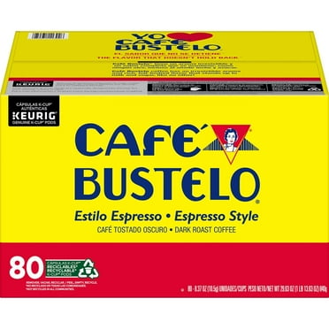 Caf Bustelo, Espresso Style Dark Roast Coffee, Keurig K-Cup Pods, 100% Dark Roast Coffee - 80 Count