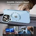 thumbnail image 4 of for iPhone 13 Pro Case with Stand, [Compatible with MagSafe] [Built-in Camera Cover] Shockproof Plating Edges, Clear Protective Magnetic Transparent Phone Case for iPhone 13 Pro - Blue, 4 of 16
