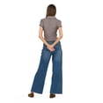 thumbnail image 4 of Forever 21 Women’s Collared Button Down Top with Ruffle Hem, Cinched Fit, Brown, XS, 4 of 6