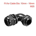 thumbnail image 2 of M25 Cable Gland , 90 Degree Waterproof IP68 Nylon Joint Adjustable Locknut for 10mm-16mm Dia Cable, 2 of 4