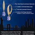 thumbnail image 2 of Gem Stone King 10K Yellow Gold Blue Tanzanite and Lab Grown Diamond Dangle Earrings for Women | 1.00 Cttw | Gemstone December Birthstone | Oval 6X4MM, 2 of 6