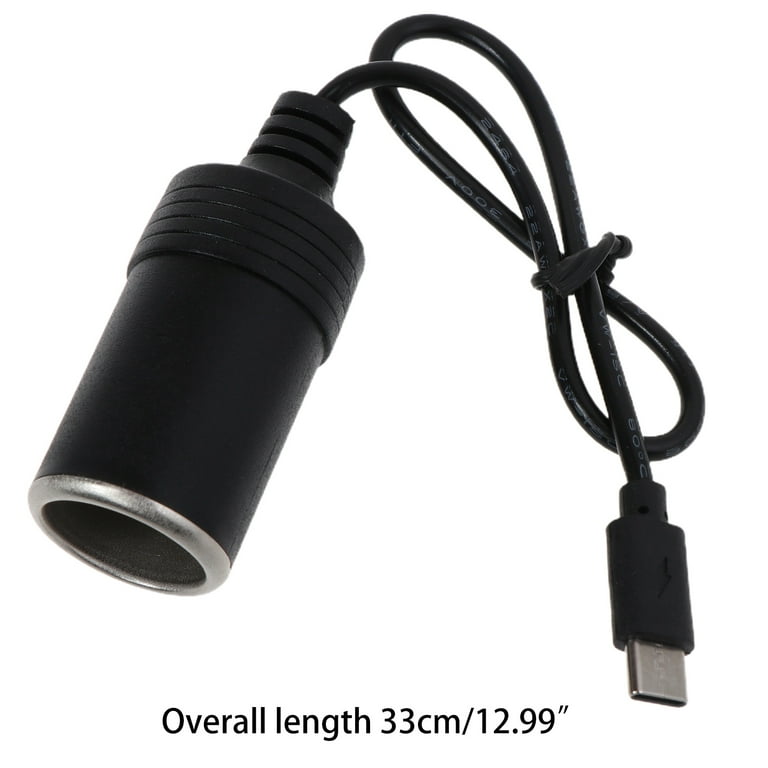 AYECEHI USB Type-c Cigarette Lighter Adapter USB C Male to Car Cigarette  Lighter Socket Female Converter Cable 2Ft/60cm
