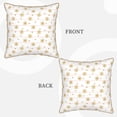 thumbnail image 3 of Xecao Gold Snowflake Stripes Print Soft Velvet Decorative Throw Pillow Covers, Square Cushion Cases for Bed, Sofa, Living Room, Car, and Indoor Outdoor Use-16"x16", 3 of 8