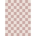 thumbnail image 3 of WIPONKEN 5'x7' Area Rugs for Living Room Modern Checkered Pink Rugs for Bedroom Kitchen Non Slip Washable Geometric Contemporary Carpets for Home Office Dining Room Throw Rugs, 3 of 6