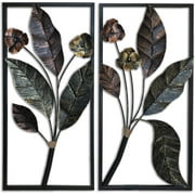 DecorShore Contemporary Metal Wall Art | Wall Decorations | Modern Metal Art Home Decor | Large Wall Decor | Floral Leaf Metal Decorative Wall Art | Nature Decorations