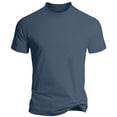 thumbnail image 1 of Tops para hombre, blusas y camisas de cuello redondo y manga corta para hombre, blusas de licra para hombre, de color liso, con cuello redondo, informales, deportivas, desmontables, con mangas cortas, 1 of 4