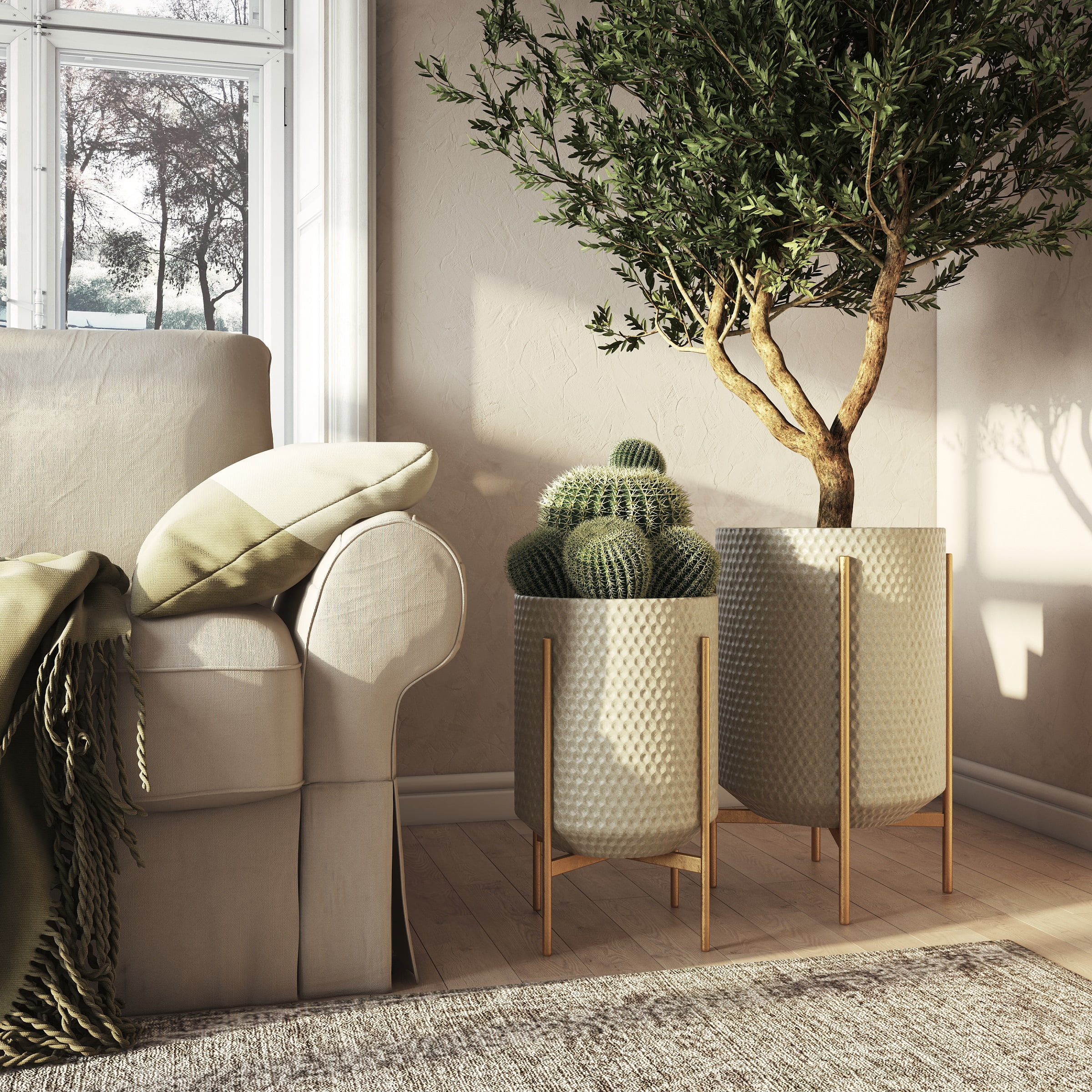 Juniper Large Modern Planters (Set of 2)