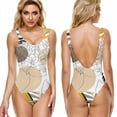 thumbnail image 4 of Womens Tropical Print One-Piece Swimsuits Open Back Push-Up Bathing Suit Swimwear Monokini, 4 of 4