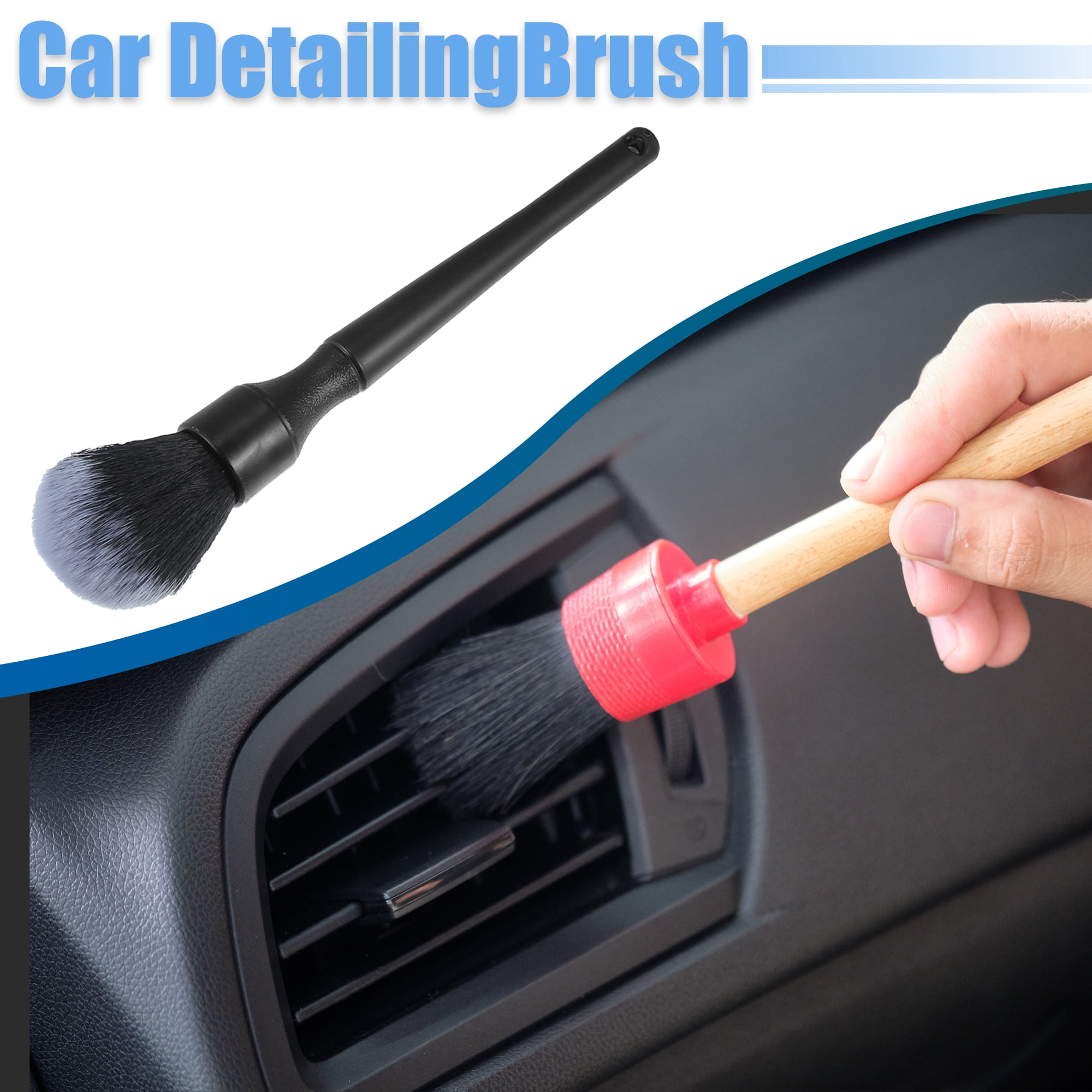 Unique Bargains Car Detailing Bristles PBT No Scratch Cleaning Brush 230mm Black