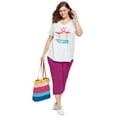 thumbnail image 5 of Woman Within Plus Size Two-Piece V-Neck Tunic & Capri Set, 5 of 6