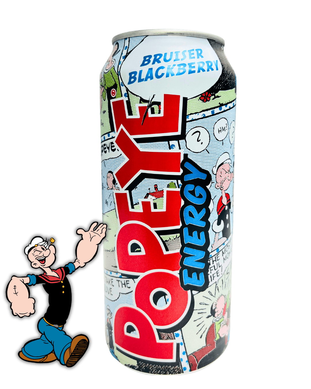 Popeye Energy, Bruiser Blackberry, Energy Drink, 16 fl oz, 12 Pack Cans
