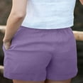thumbnail image 4 of Soki Womens Shorts Summer Comfy Cotton Linen Elastic Waist Drawstring Casual Shorts with Pockets, 4 of 7