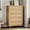 Natural, variant on AOGLLATI Rattan Dresser, 5 Drawer Wooden Dresser with Gold Handles, Modern Closet