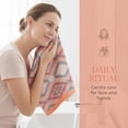 thumbnail image 4 of REGALWOVEN Cotton Geometric Floral Jacquard Hand Towel, 13 x 29 Inch Soft Absorbent Decorative Towel for Bathroom, Kitchen, Home Orange Cherry Blossom 1pk, 4 of 7