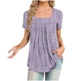 thumbnail image 1 of Fiudx Camisetas para Mujer Mujer Moda Casual Manga Corta Suelta Camiseta Blusa Tops, 1 of 3