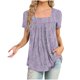 thumbnail image 1 of Fiudx Camisas de Mujer Mujer Moda Casual Manga Corta Suelta Camiseta Blusa Tops, 1 of 3