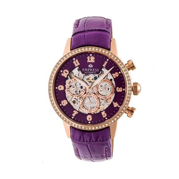 Beatrice Leather Band Watch, Purple/Purple
