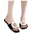 thumbnail image 3 of Anuirheih Slip on Sandals Women,Women Beach Breathable Flowers Sandals Home Slipper Flip-Flops Flat Shoes(Black), 3 of 7